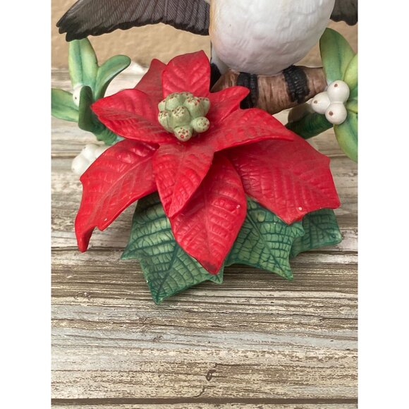 Lenox 1997 Christmas Chickadee • Ltd Ed Poinsettia Bird • COA Included NO Box - Picture 8 of 13